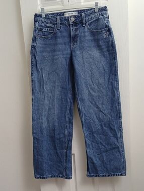 Hollister‎ Low Rise Baggy Wide Leg Denim Jeans Size 4R W27